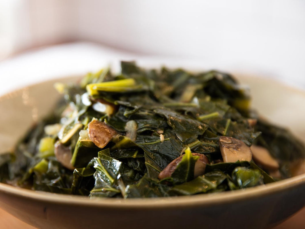 Vegan Southern Collard Greens and Cabbage (feeds 4-6) available 11/22/23